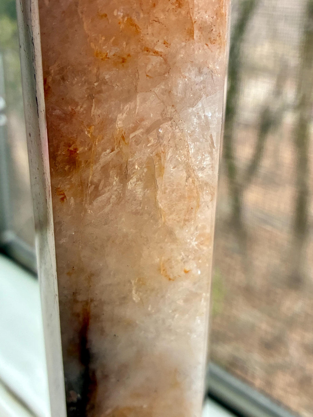 Large 10 inch Fire Quartz Tower | Hematoid Crystal Point, Red Inclusions, Statement Healing Crystal