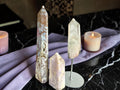 Druzy Agate, Pink Amethyst, Clear Quartz Crystal Towers