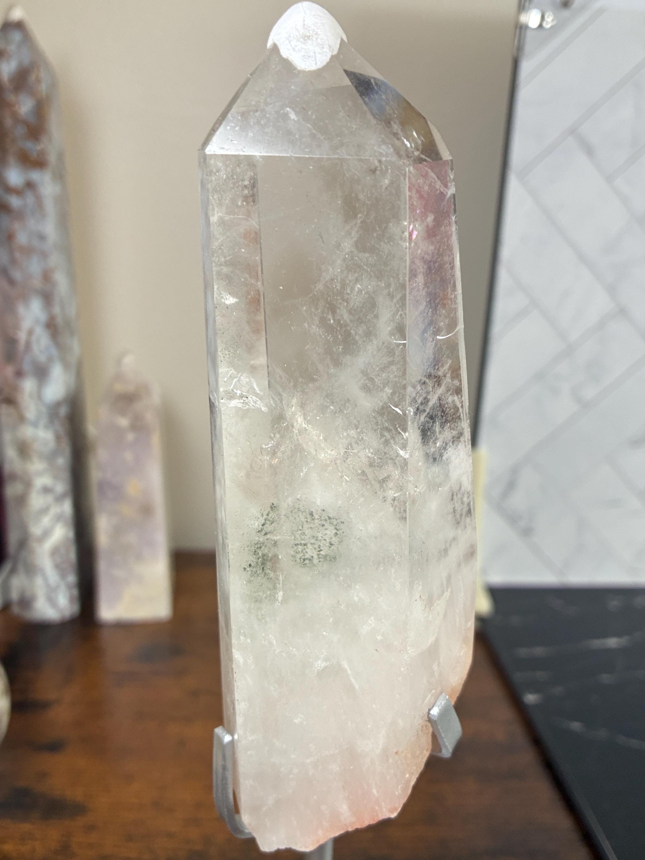 Druzy Agate, Pink Amethyst, Clear Quartz Crystal Towers