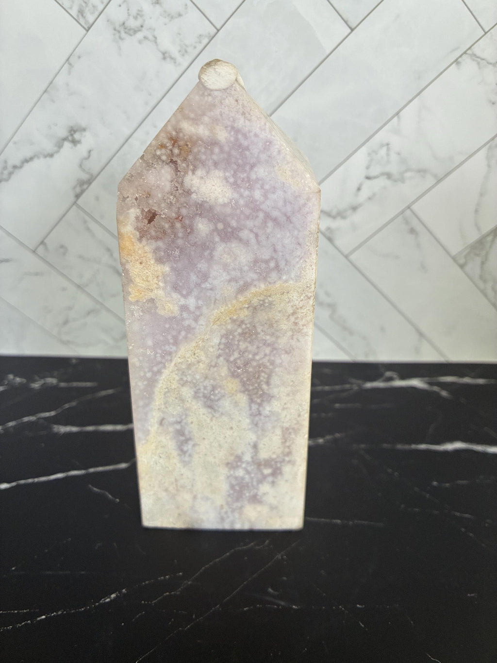 Druzy Agate, Pink Amethyst, Clear Quartz Crystal Towers