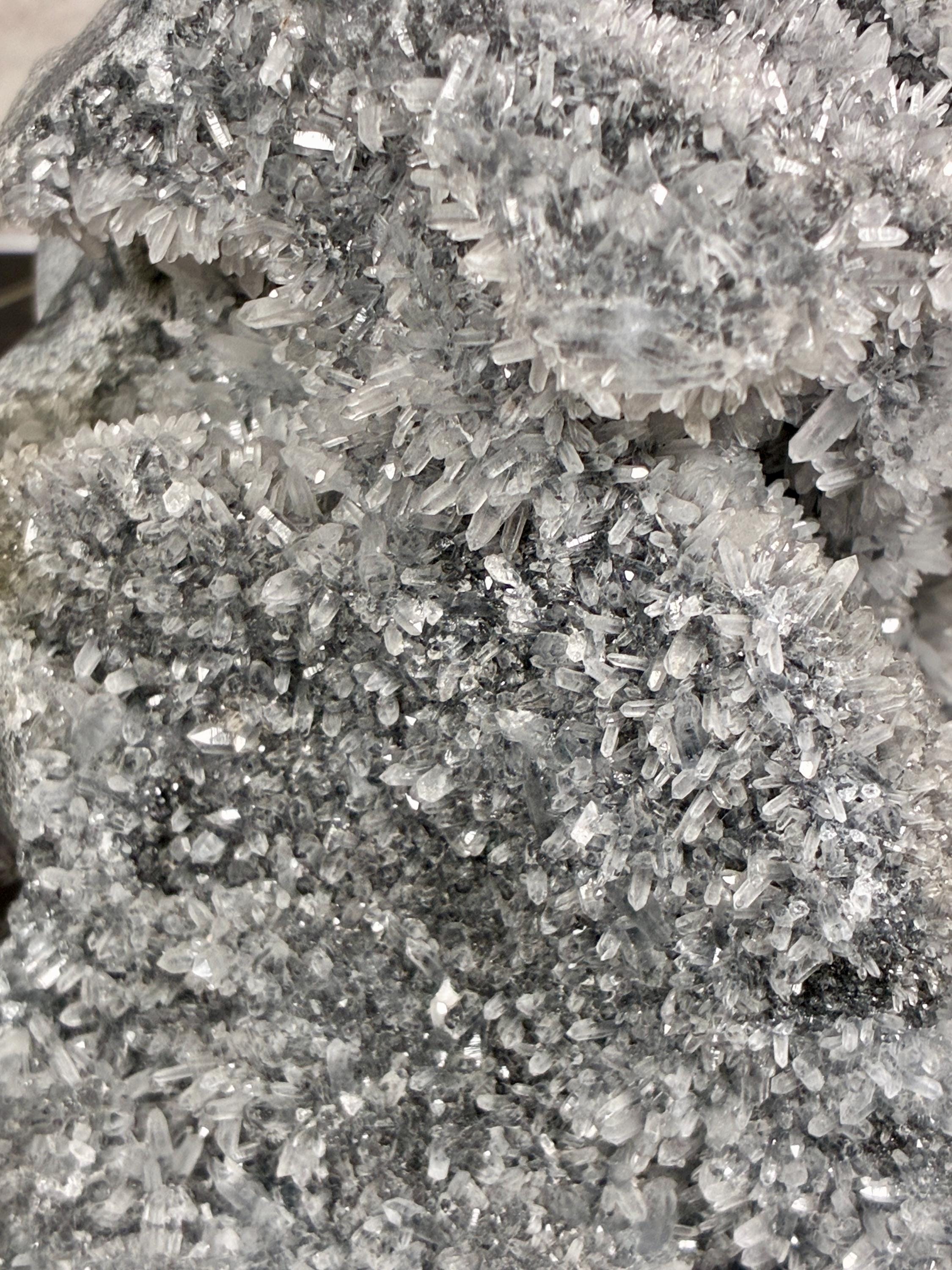 Sphalerite Druzy Crystal Skull Carving