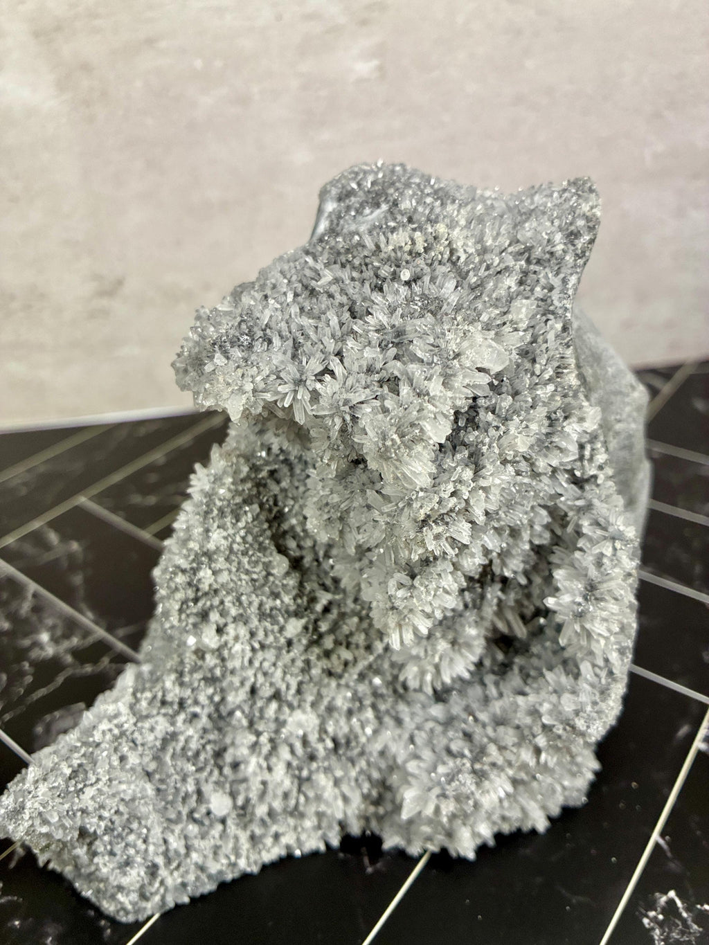 Sphalerite Druzy Crystal Skull Carving