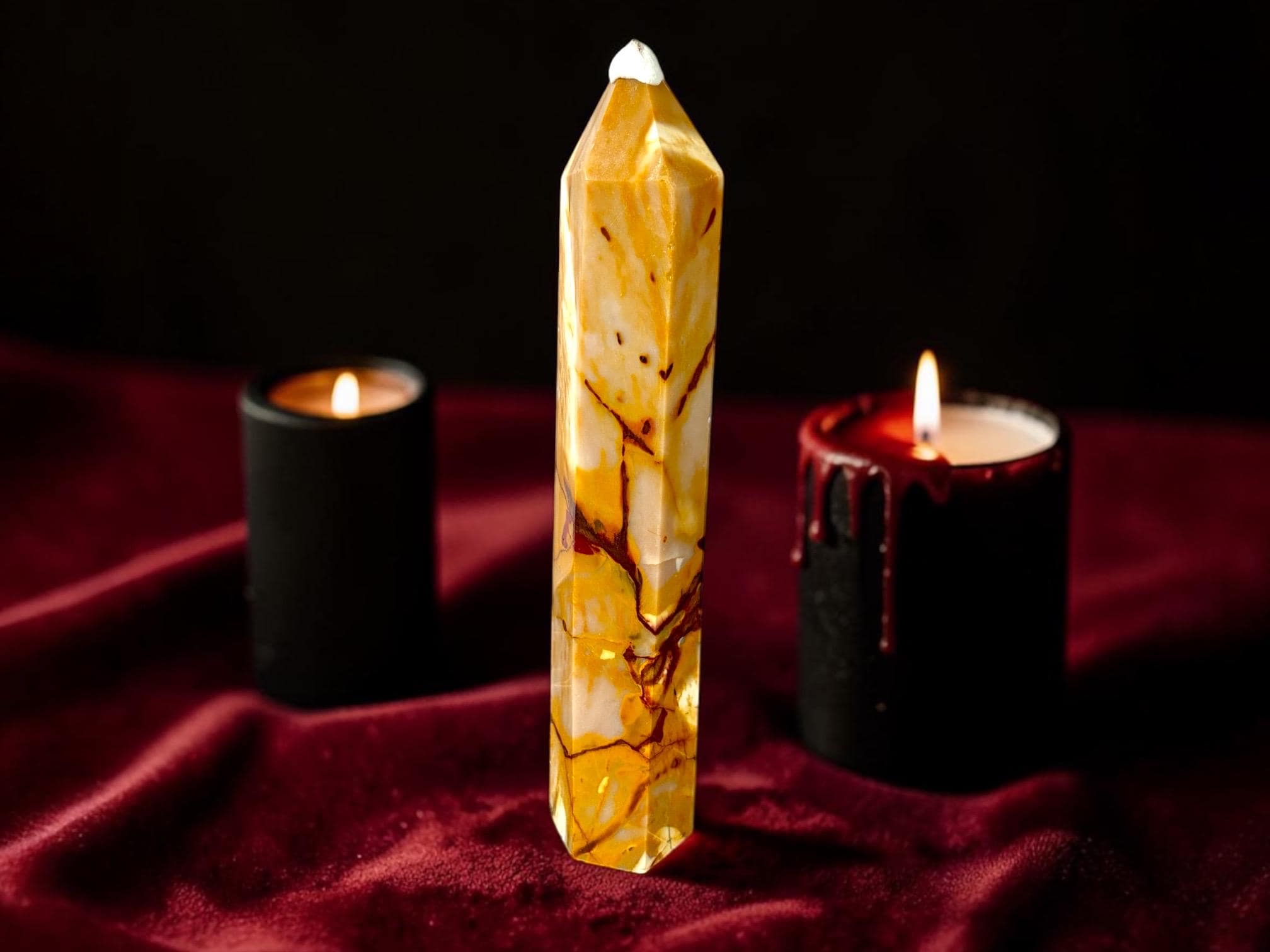 Mookaite Jasper Tower – Golden Yellow & Cream Mookaite Point