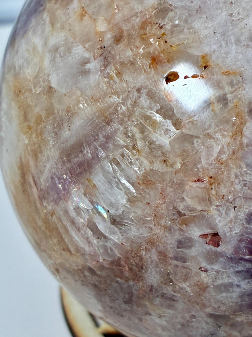 Dreamy Chevron Amethyst Sphere • Lavender Crystal Sphere • Collector Display Stone
